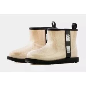 NEW UGG Classic Clear Mini Boots White Kids Sz 5Y 1112386K Grade School